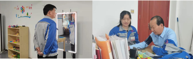 大家體驗(yàn)了智能血壓計、魔鏡等儀器設(shè)備